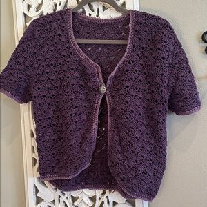 Purple Crochet Cardigan